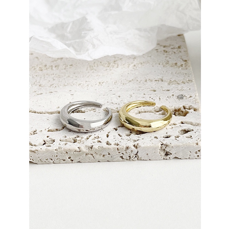 Nhẫn nữ hở bạc 925 Eleanor Accessories viền trơn basic phụ kiện trang sức 2225