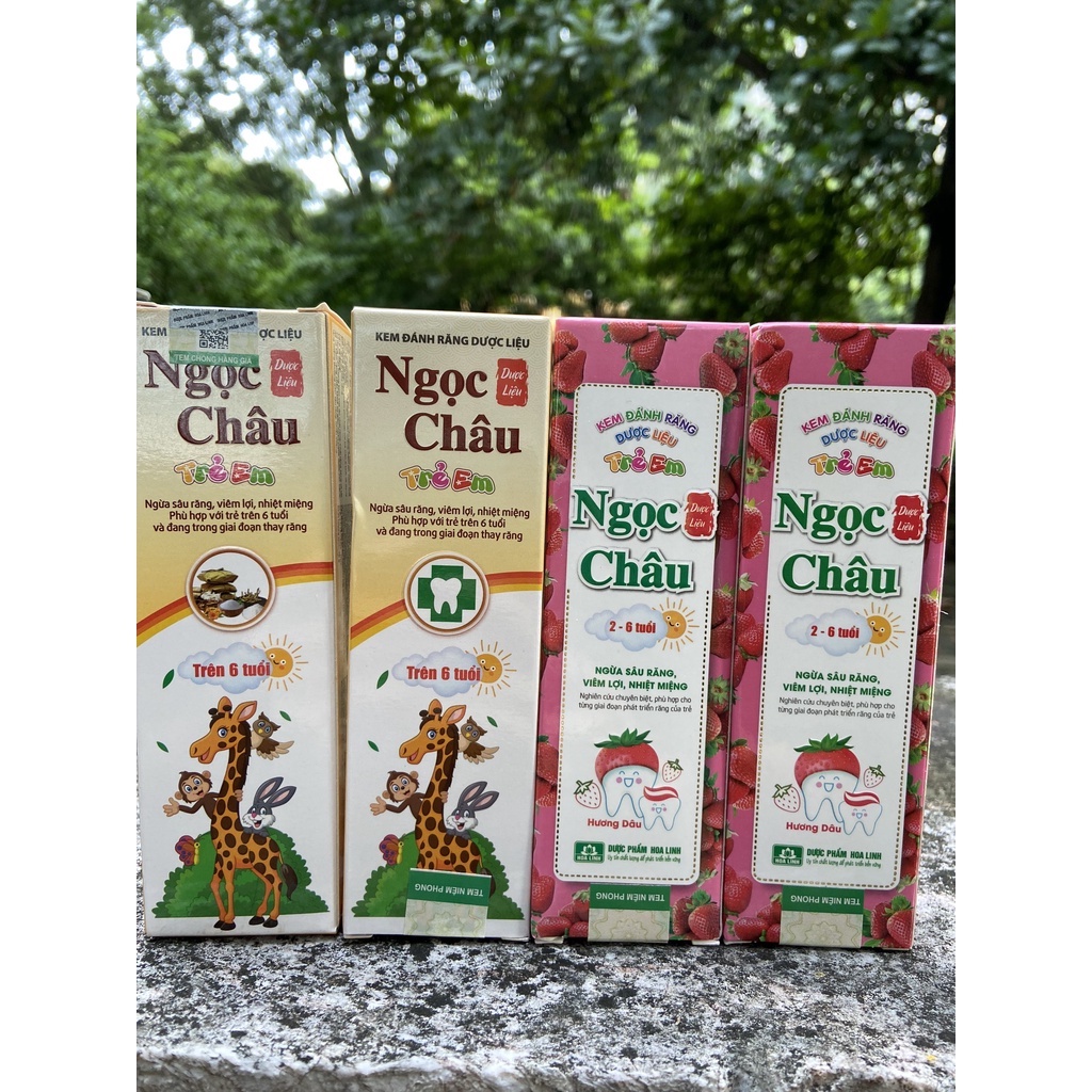 KEM ĐÁNH RĂNG DƯỢC LIỆU TRẺ EM NGỌC CHÂU HƯƠNG DÂU TỪ 2-6 tuổi 50G