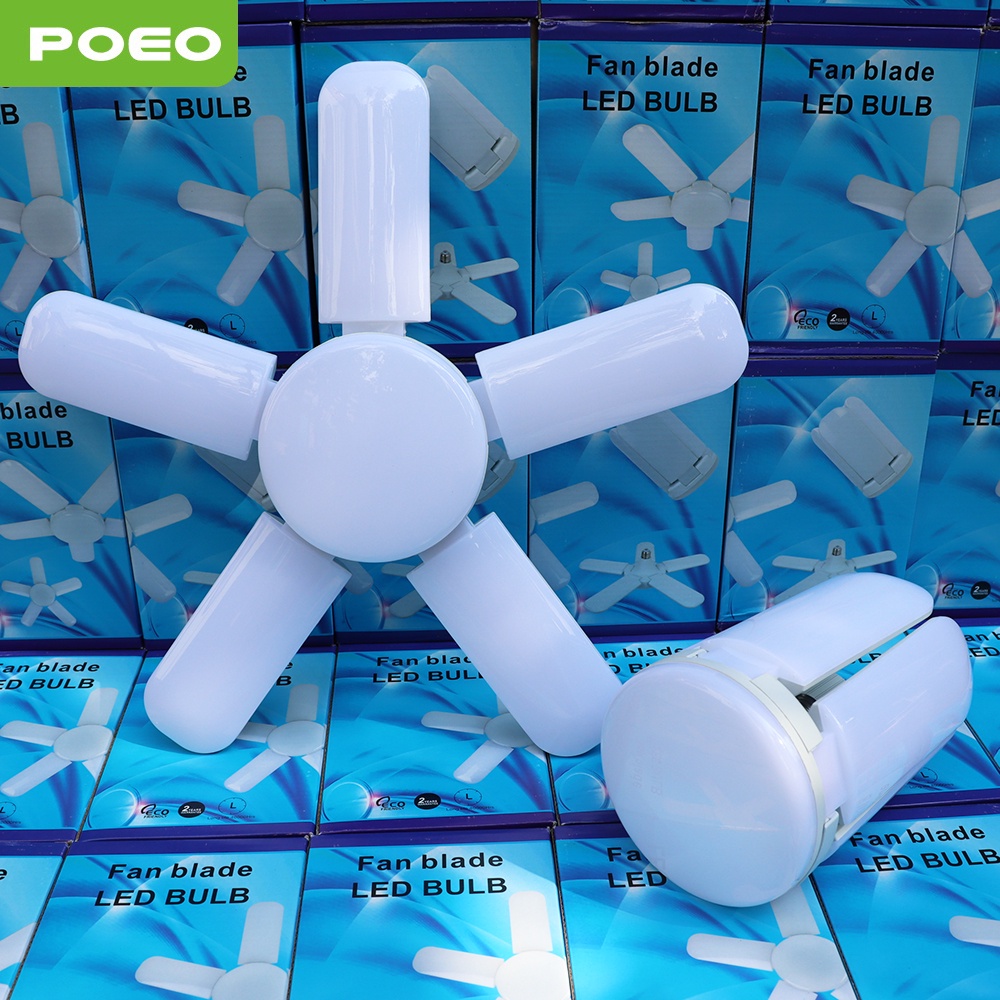 Đèn led 5 cánh hình quạt gấp gọn bóng đèn 5 lá tiết kiệm điện siêu sáng