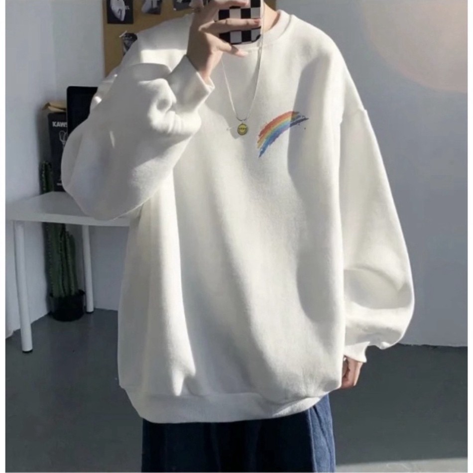 FreeShip : Áo  Sweater In Họa Tiết Cầu Vòng Nhỏ Cạch Ngực | BigBuy360 - bigbuy360.vn