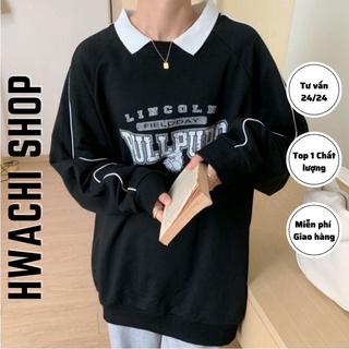 Áo sweater nam nữ nỉ dáng rộng, Sweater form rộng nam nữ Hàn Quốc cổ bẻ G111