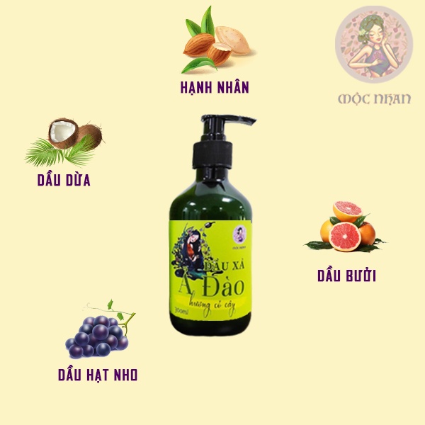 Dầu Xả Ả Đào Thảo Dược Thiên Nhiên Giảm Gãy Rụng Ngứa 300ml Giúp Tóc Mềm Mượt