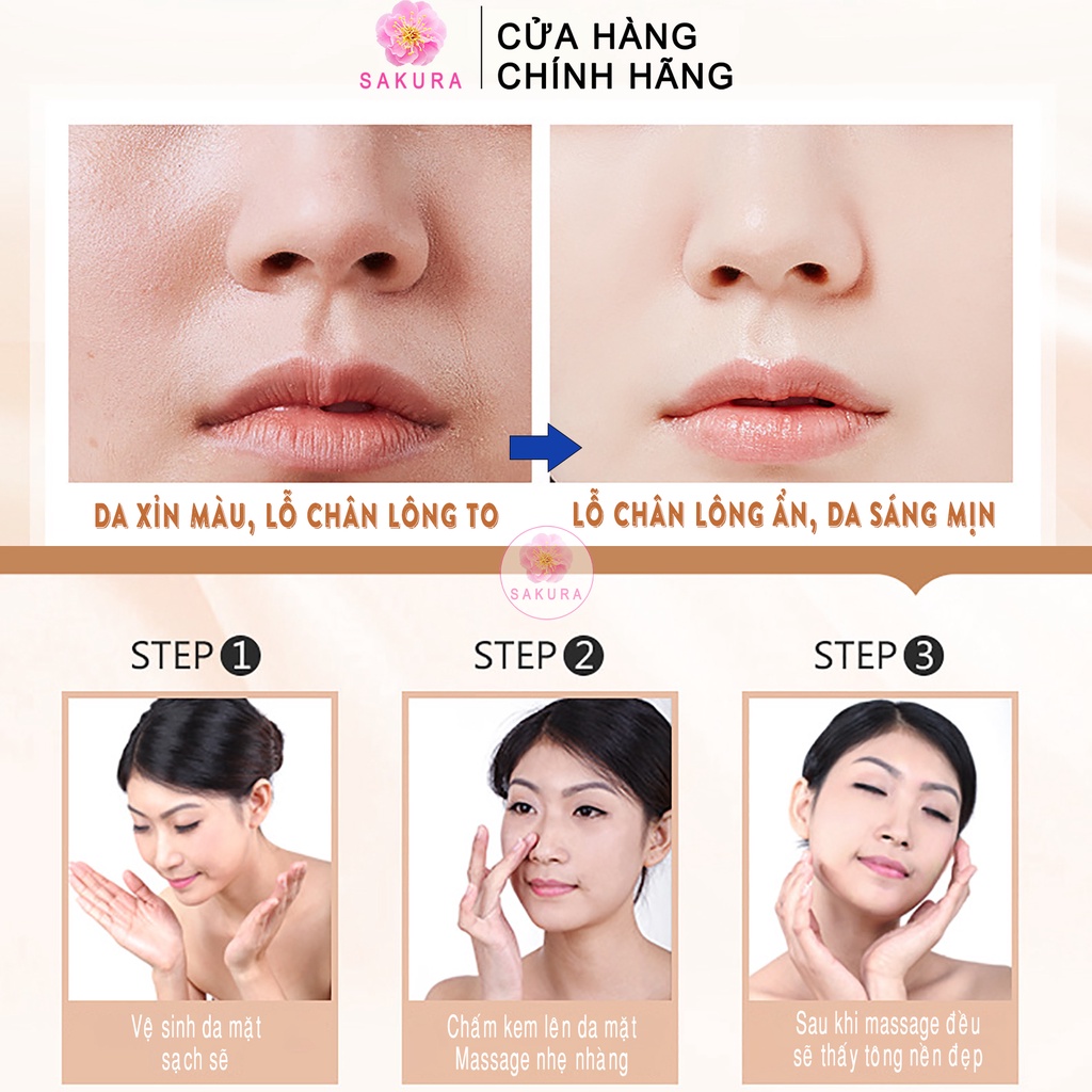 Kem nền BB CREAM IMAGES che khuyết điểm dưỡng ẩm trắng da makeup mịn màng đa năng nội địa trung SAKURA 40g