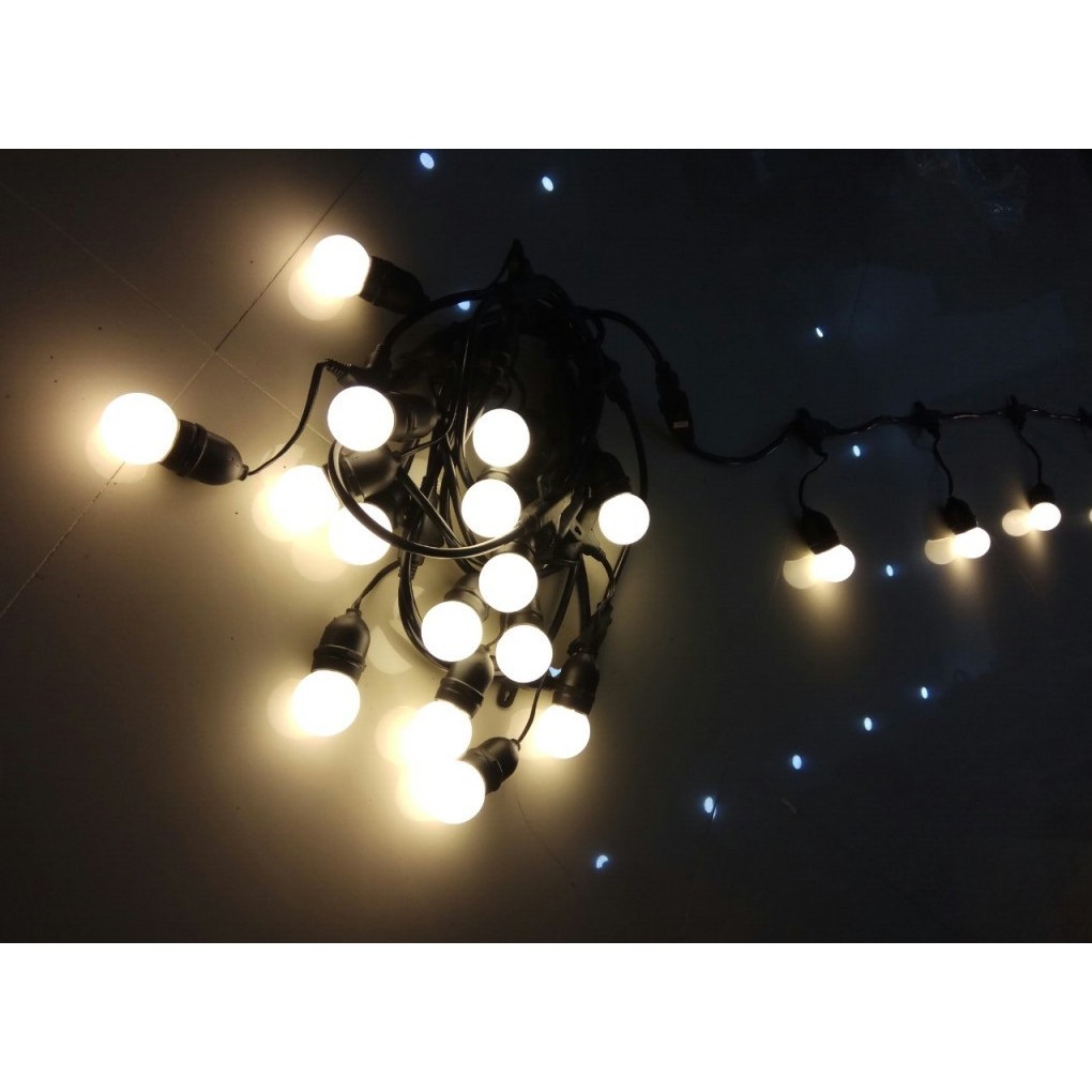 DÂY ĐÈN BÓNG CHANH lắp Chuôi e27 ngoài trời sẵn bóng 3W