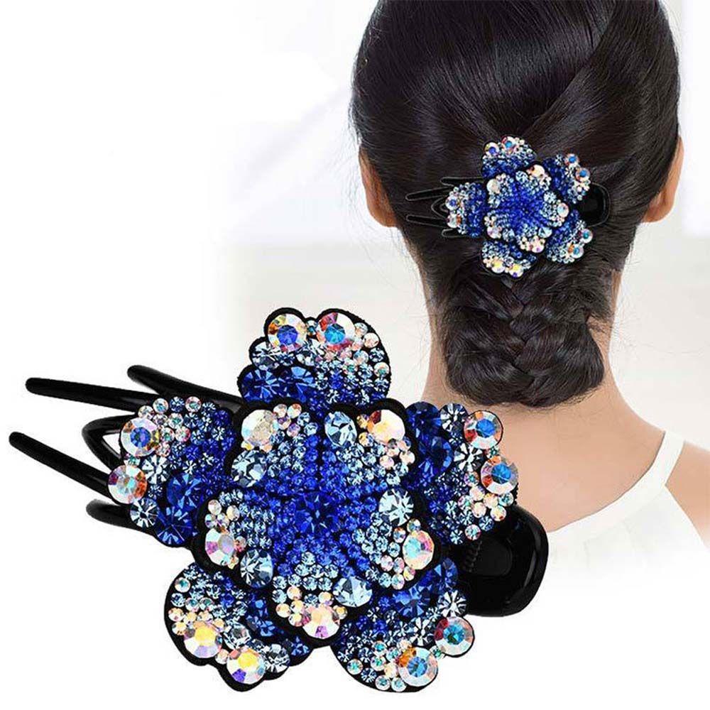 NICKOLAS Kẹp Tóc Nhựa Hình Hoa Phong Cách Retro Hàn Quốc Cho Nữ