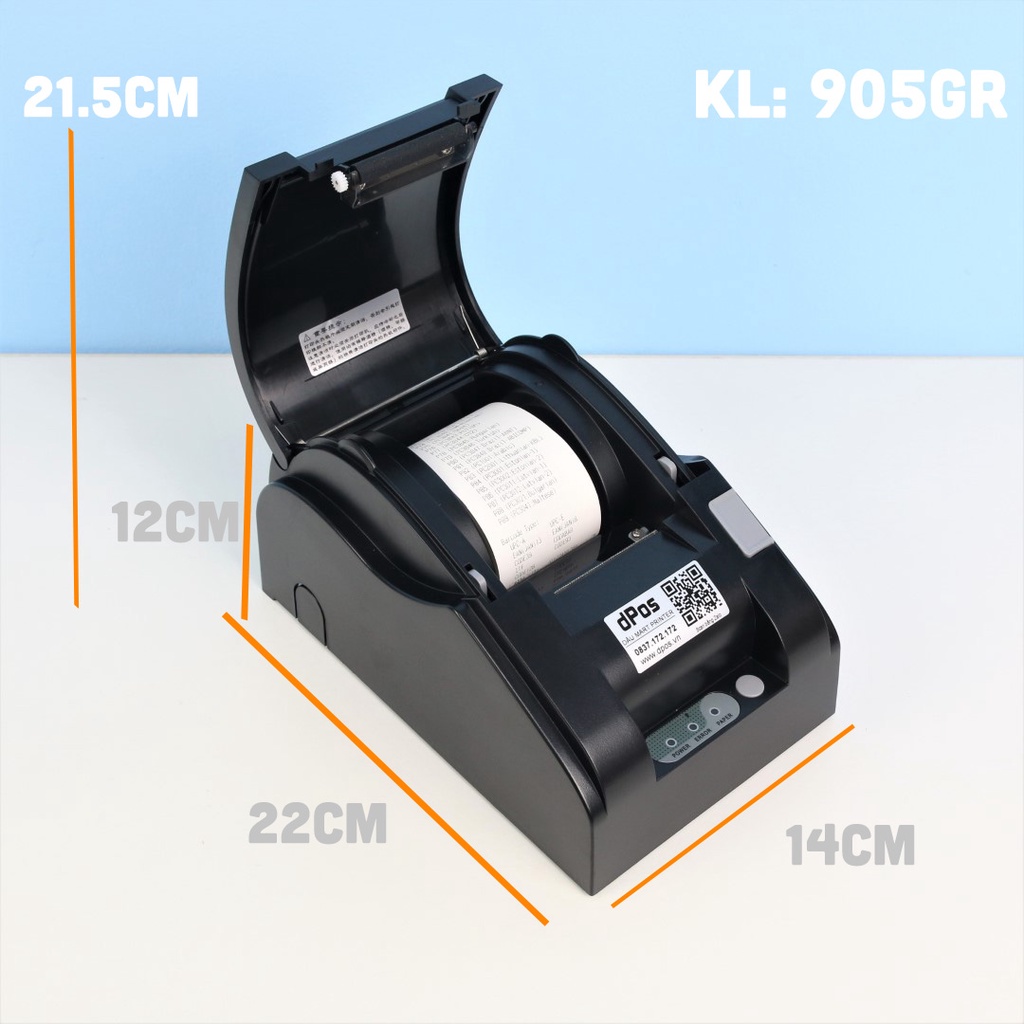 Máy in hoá đơn K58 dPos GP5890 DM01 DM02 Bluetooth USB WIFI in bill  App Sổ Bán Hàng Shopee Food Kioviet Sapo Pos