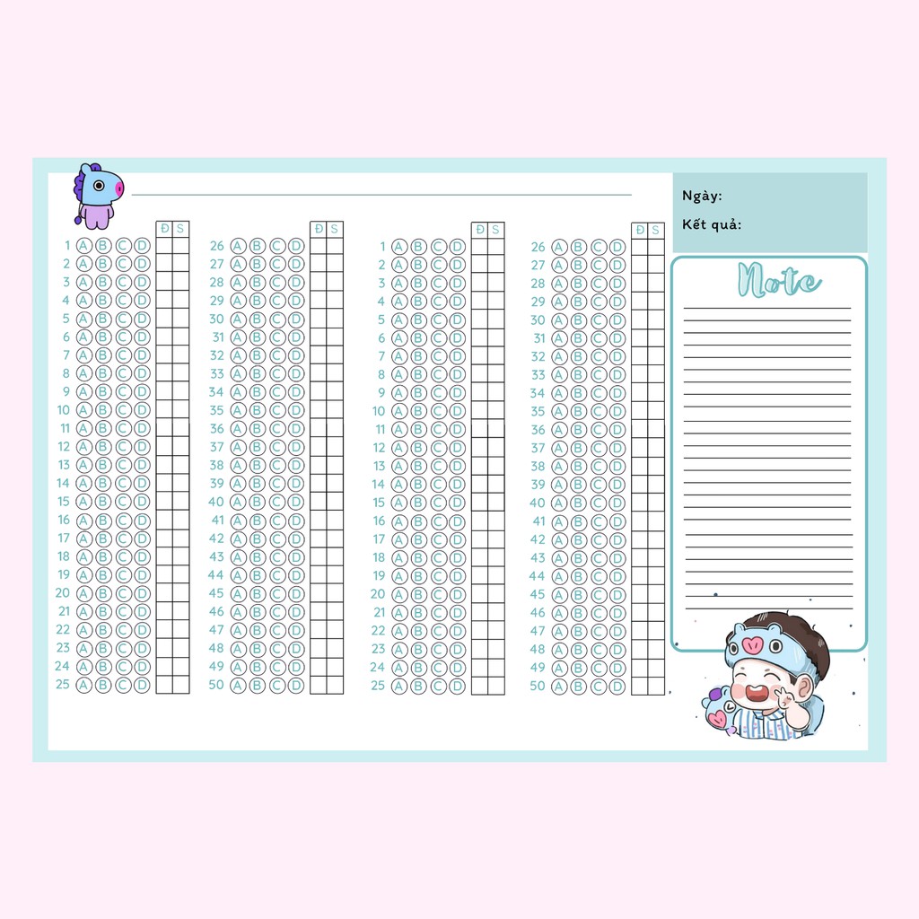 Phiếu Trả Lời Trắc Nghiệm Do Octopus27 Thiết Kế