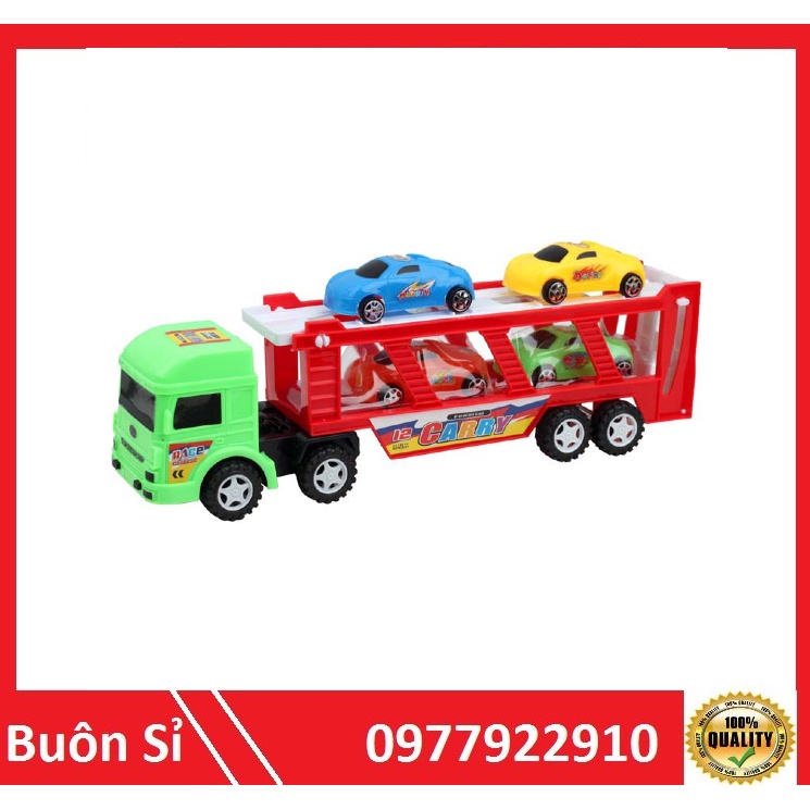 Đồ Chơi Xe Container_Đầu Kéo Chở 4 Xe Con