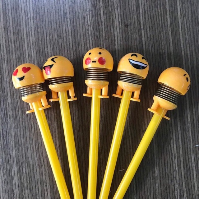 Viết thú nhún Emoji lò xo nhiều sắc thái, mực đen .