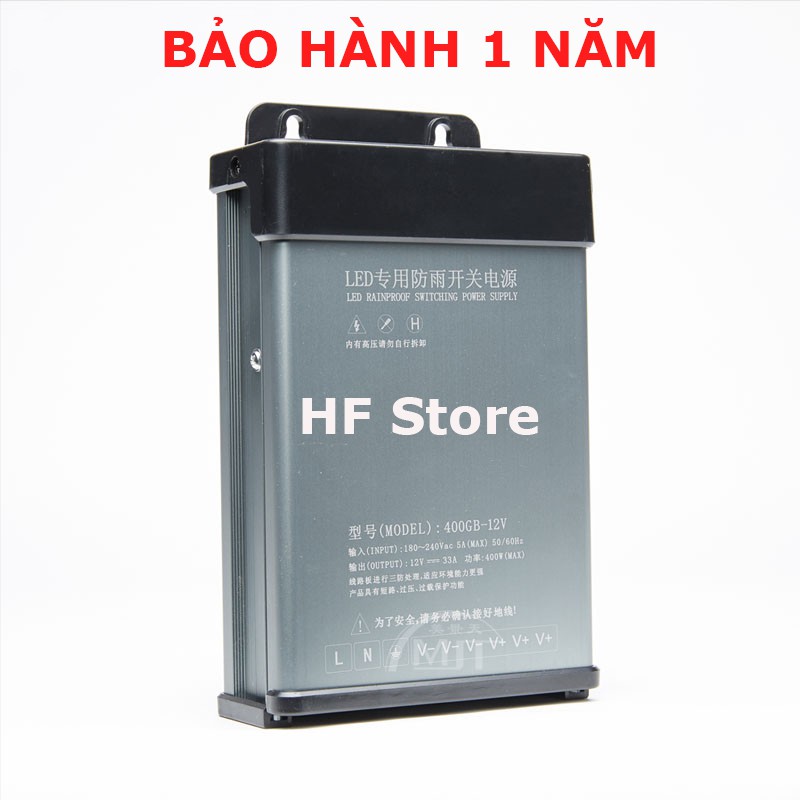 [ BẢO HÀNH 2 NĂM ] Nguồn 12V 33A vỏ nhôm tản nhiệt Nguồn Chính Hãng Yinuo Chống Nước Nguồn 12V vỏ nhôm có quạt làm mát