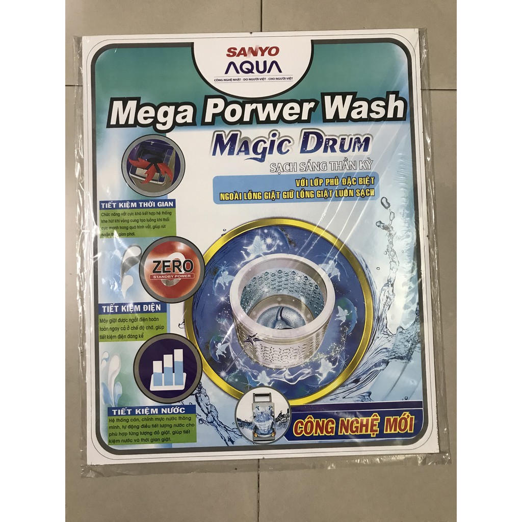 Combo 10 tem dán máy giặt Sanyo Aqua/ Combo 10 miếng dán máy giặt Sanyo (phần 2, phần cuối)