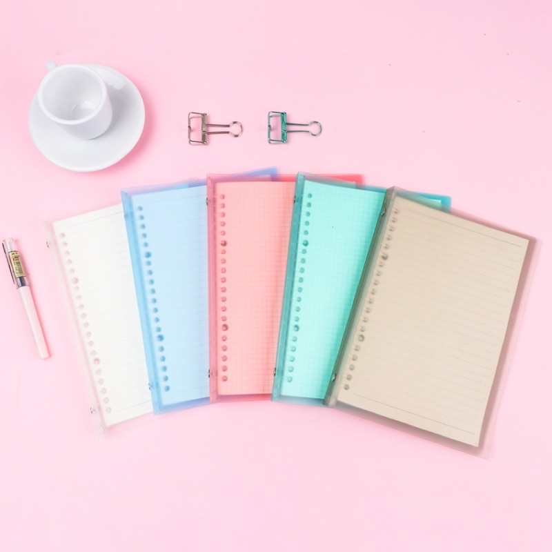 Sổ binder looseleaf A5 A6 làm planner và bullet journal bìa nhựa dẻo tiện ích