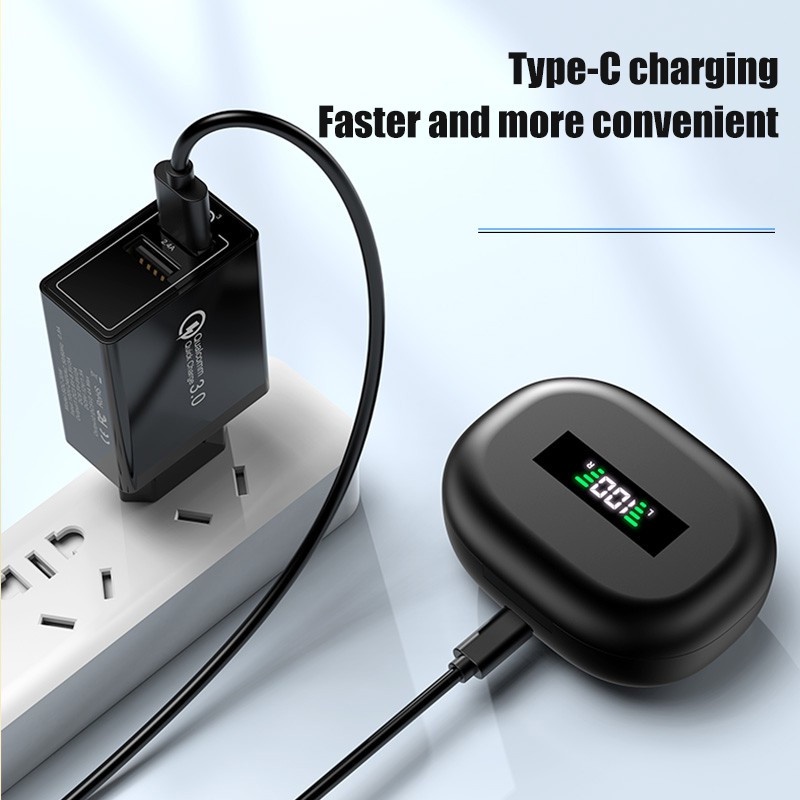 Tai nghe nhét tai bluetooth không dây IPX5 chống nước có micro với âm thanh stereo hifi chuyên nghiệp cho điện thoại