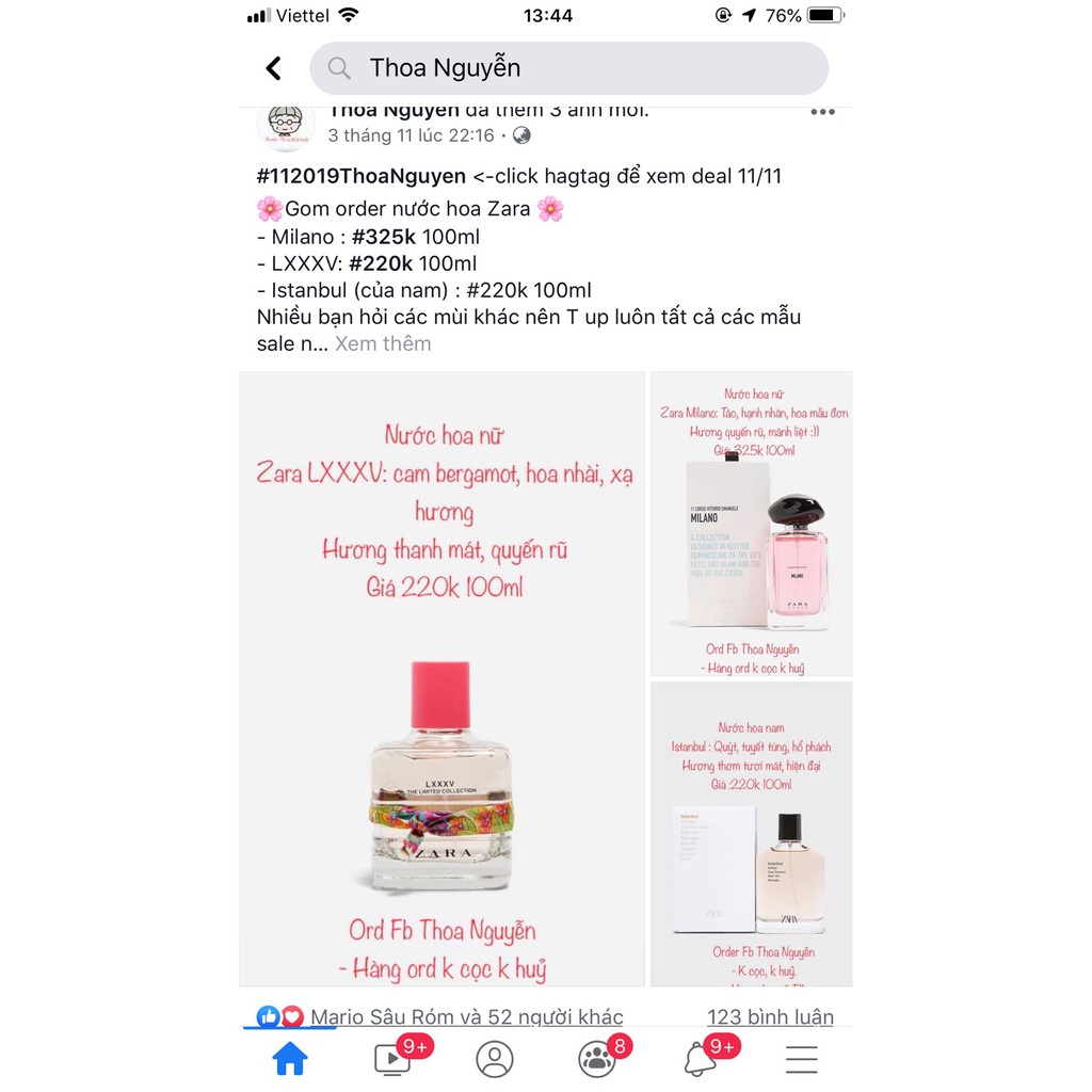 [Mã SKAMPUSH7 giảm 10% tối đa 100K đơn 150K] Zara - Nước hoa Zara 100ml | Thế Giới Skin Care