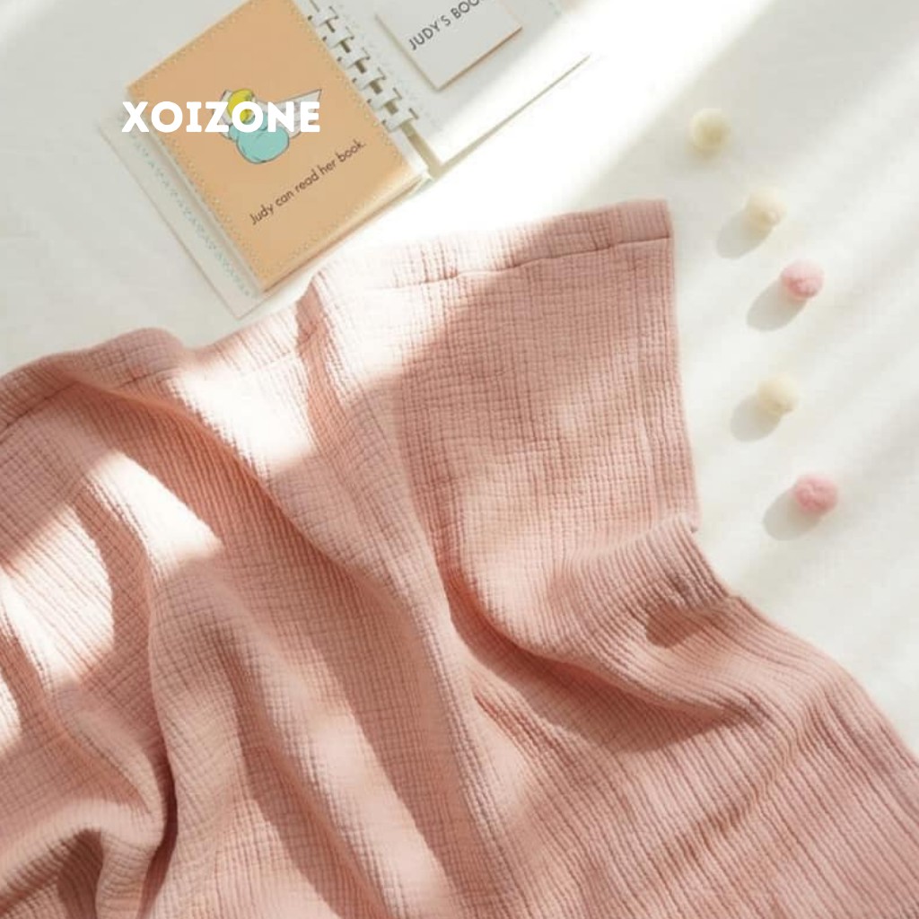 Chăn bốn mùa cotton organic Chezbebe Hàn Quốc trơn cho bé