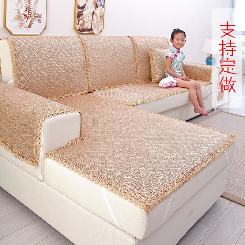 Thảm Lót Ghế Sofa Chất Liệu Lụa Tre Thoáng Mát Phong Cách Châu Âu