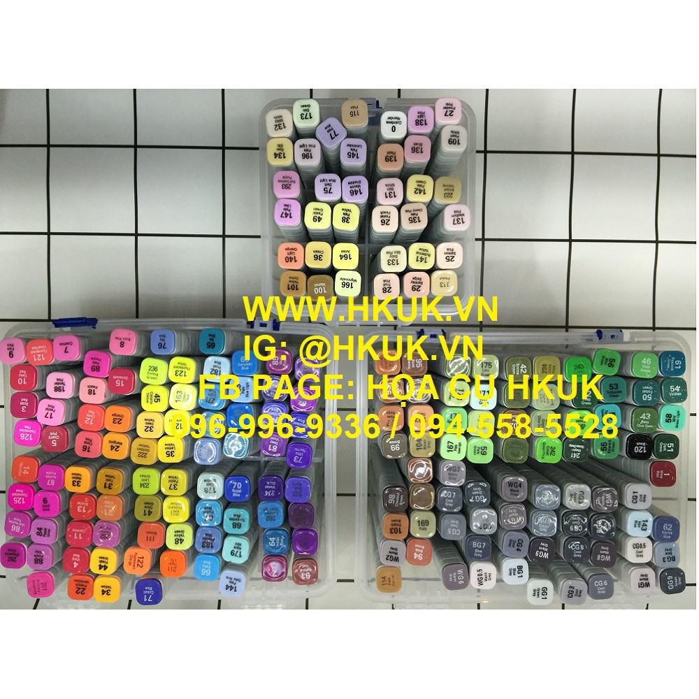 Bút màu Marker Touch Touchliit đời 6 và đời 7 hộp nhựa loại 204 màu