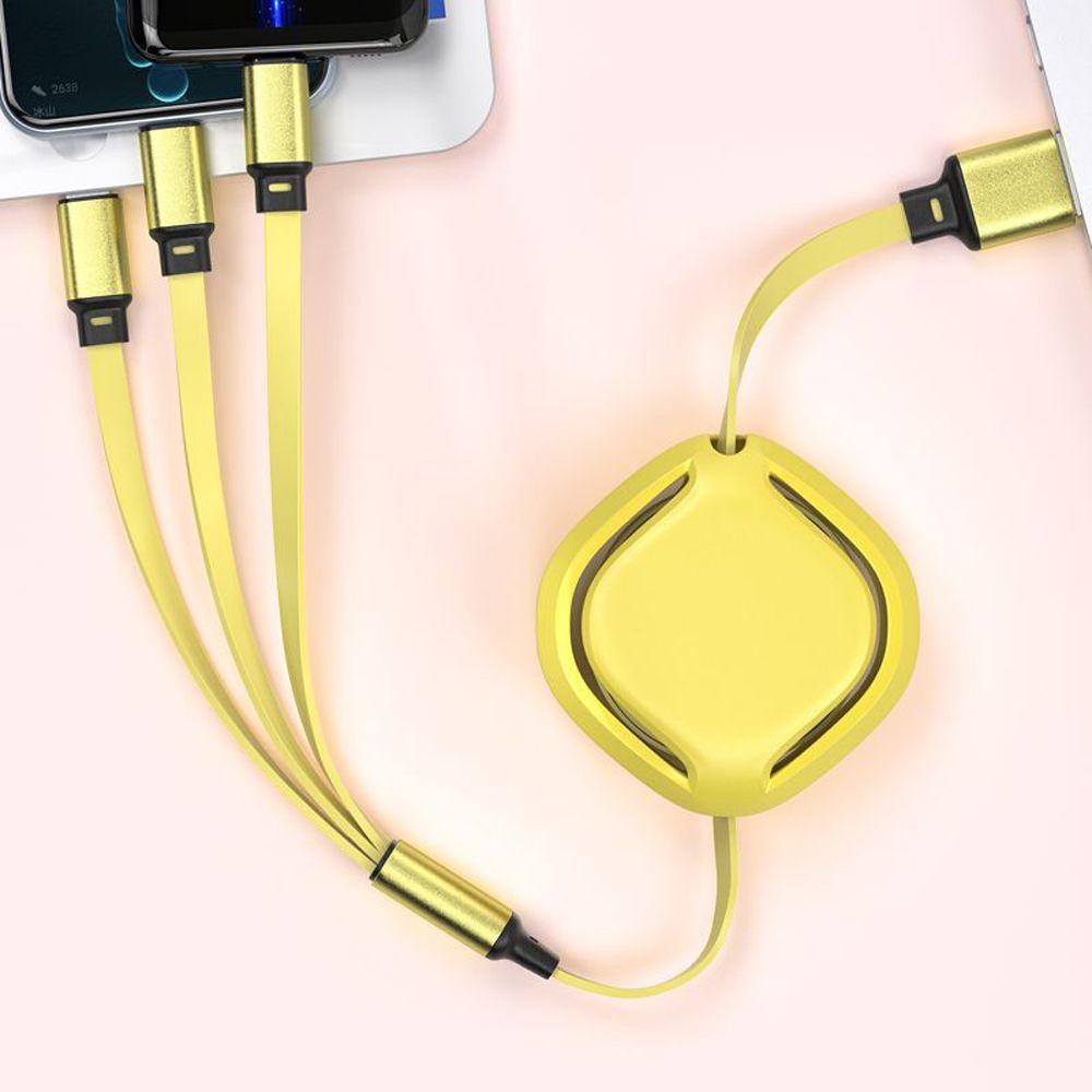 Cáp Sạc Nhanh USB Type C 3 Trong 1 Có Thể Thu Gọn Tiện Dụng Cho Điện Thoại