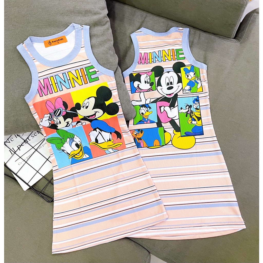 Váy đầm bé gái size 3-5 tuổi thun gân lạnh Jennie kids J497
