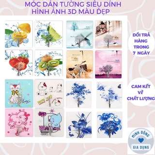 Móc dính tường móc dán tường siêu dính hình ảnh 3d nhiều màu đẹp chịu lực tốt