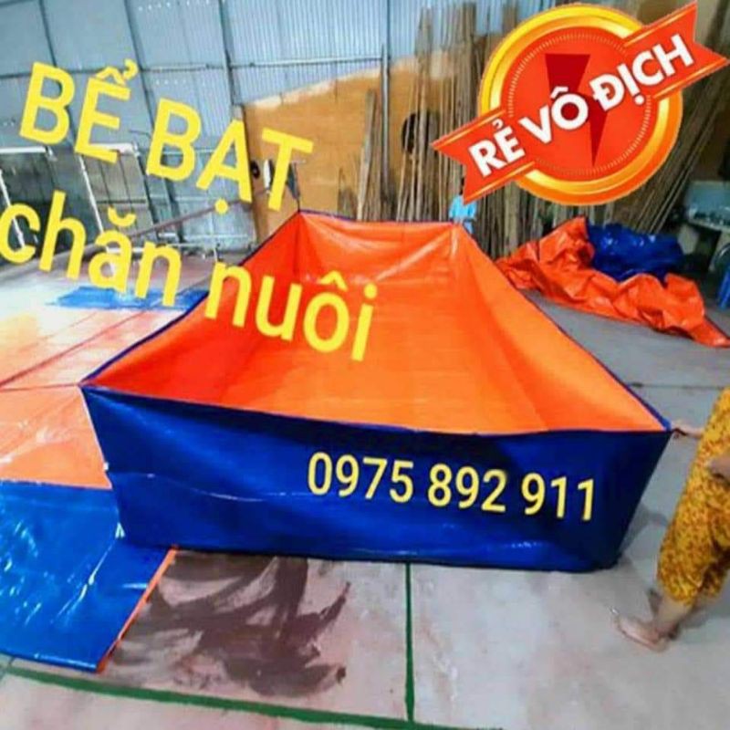 Bể bạt nuôi ốc ếch cá  ( 3x2x1 ) xanh cam