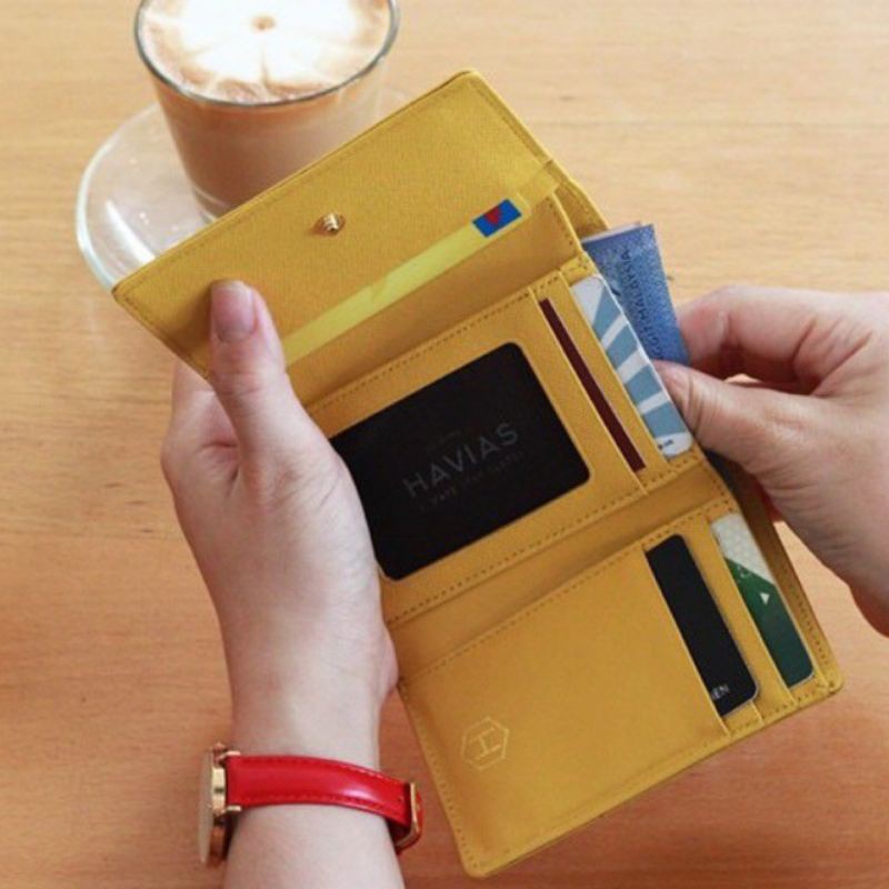 ví nữ da thật cao cấp gập 3 mini thời trang Lucaster LRC0016 có hộp làm quà tặng BH12 tháng