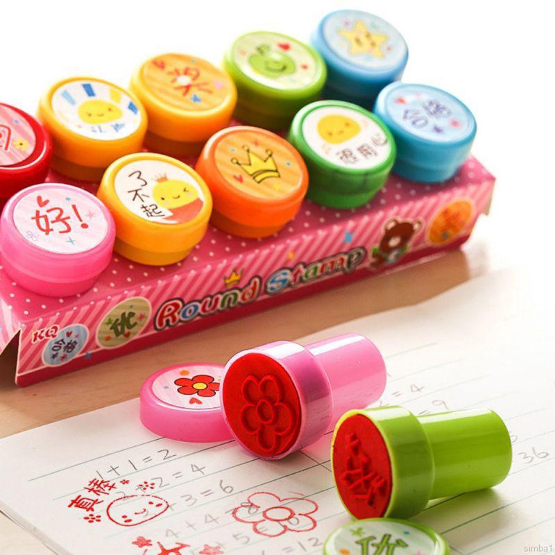 Set 10 Con Dấu Nhiều Kiểu Dáng Vui Nhộn Cho Bé