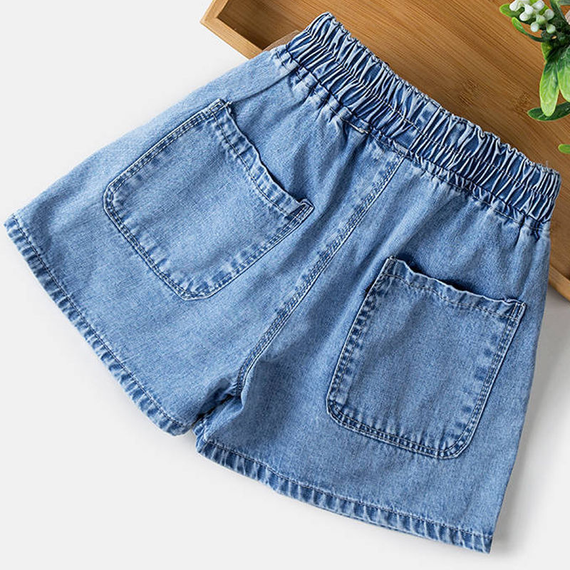 Quần Short Jean Ống Rộng Cá Tính Thời Trang Mùa Hè Dành Cho Bé Gái 120cm - 160cm