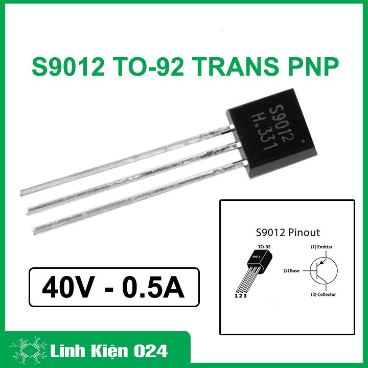 Gói 10 con Transistor S9012 TO-92 TRANS PNP điện áp 40V 0.5A
