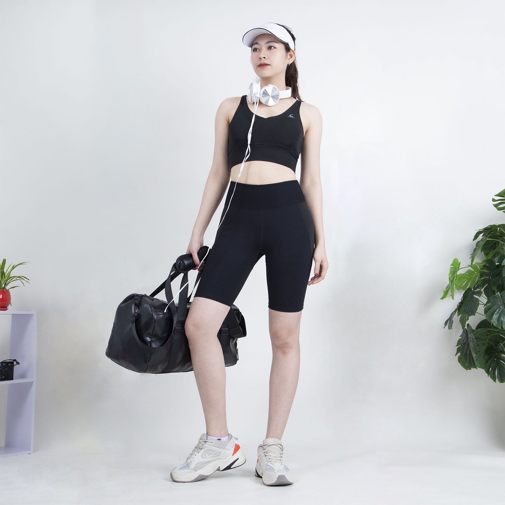 Bộ tập thể thao Quần genmax G06 - Bra cổ tim dùng cho gym, yoga, đạp xe và đi ra ngoài, dã ngoại