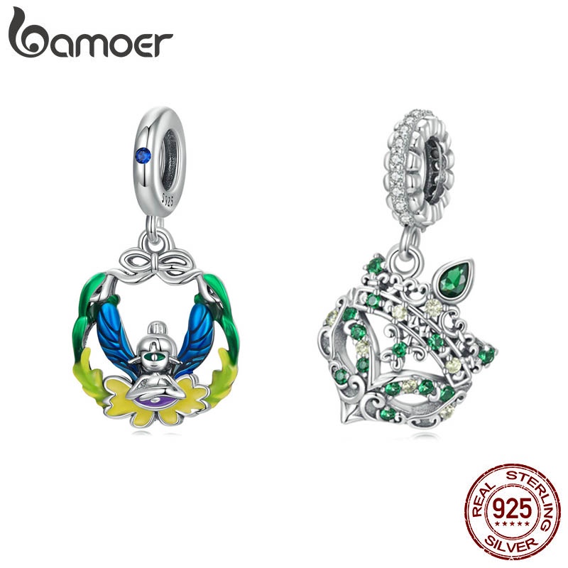 Hạt xỏ Bamoer bạc 925 phối hình mặt nạ yêu tinh độc đáo làm vòng đeo tay/ vòng cổ DIY