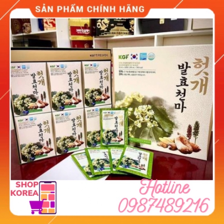 Nước Bổ Gan Thiên Ma Lên Men KGF Hàn Quốc, Hộp Vuông 30 Gói * 50ml, Giúp Thải Độc, Làm Mát Gan [ Hàng Mới