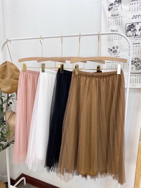 CHÂN VÁY LƯỚI DÁNG DÀI CẠP CHUN MS12010 (K1-2)