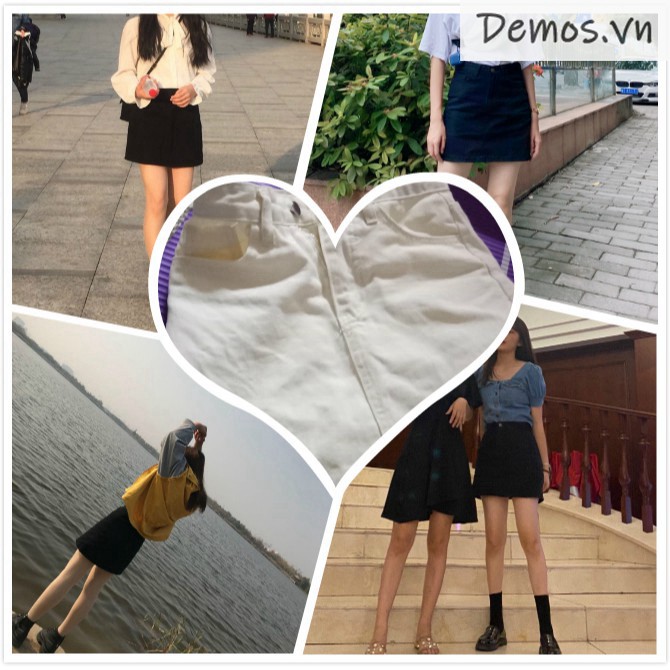 Chân váy denim lưng cao phong cách Hàn Quốc cho nữ | BigBuy360 - bigbuy360.vn