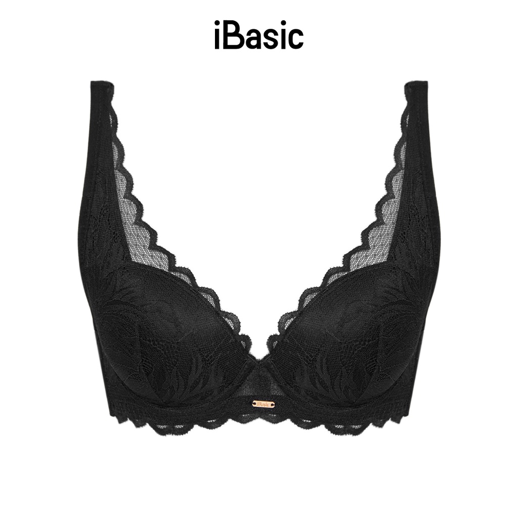 Áo ngực có gọng mút dày cup demi full ren iBasic BRAW072