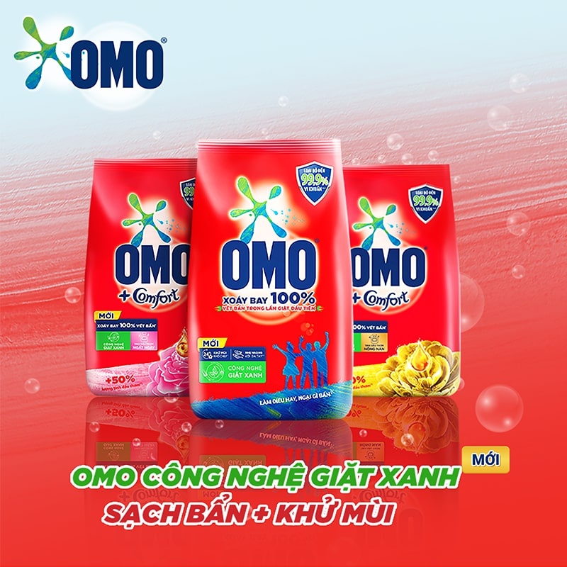Bột giặt OMO hệ bọt thông minh gói lớn 2.9 kg