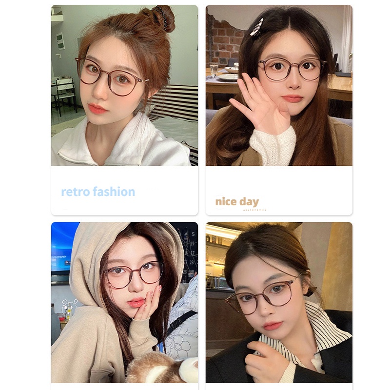 Mắt Kính Gọng Tròn Chống Ánh Sáng Xanh Thời Trang