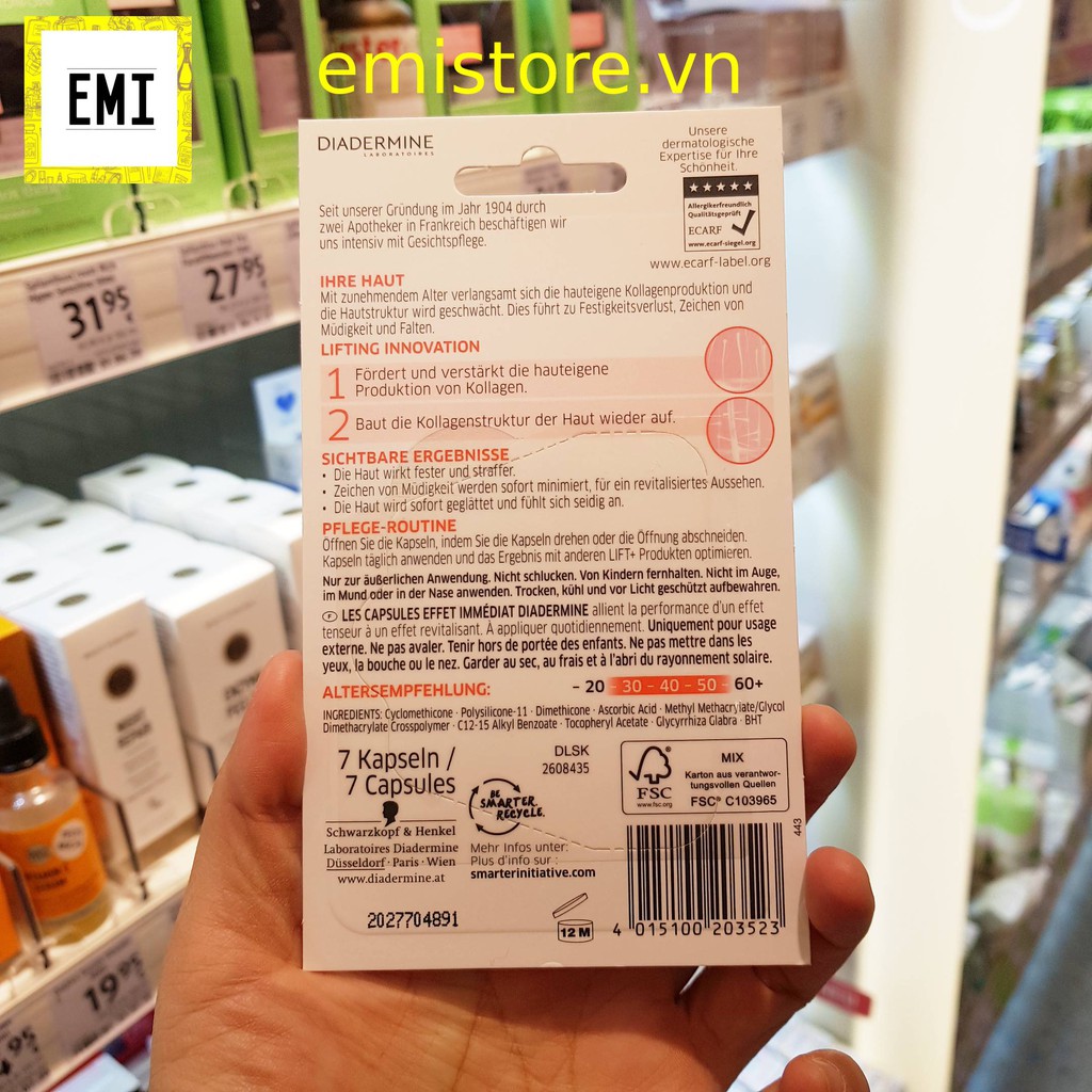 Viên nang Diadermine Lift bổ sung collagen tươi và vitamin giúp tái tạo da, làm trắng và chống lão hóa - Hàng chuẩn Đức