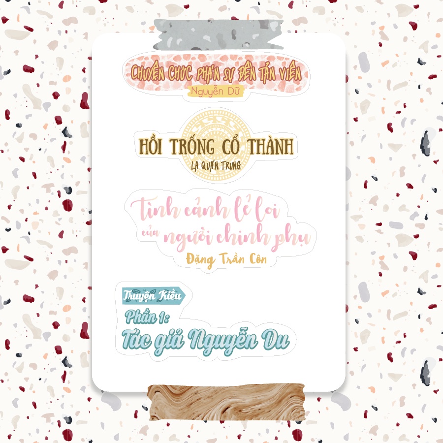 Sticker học sinh tựa bài ngữ văn 10