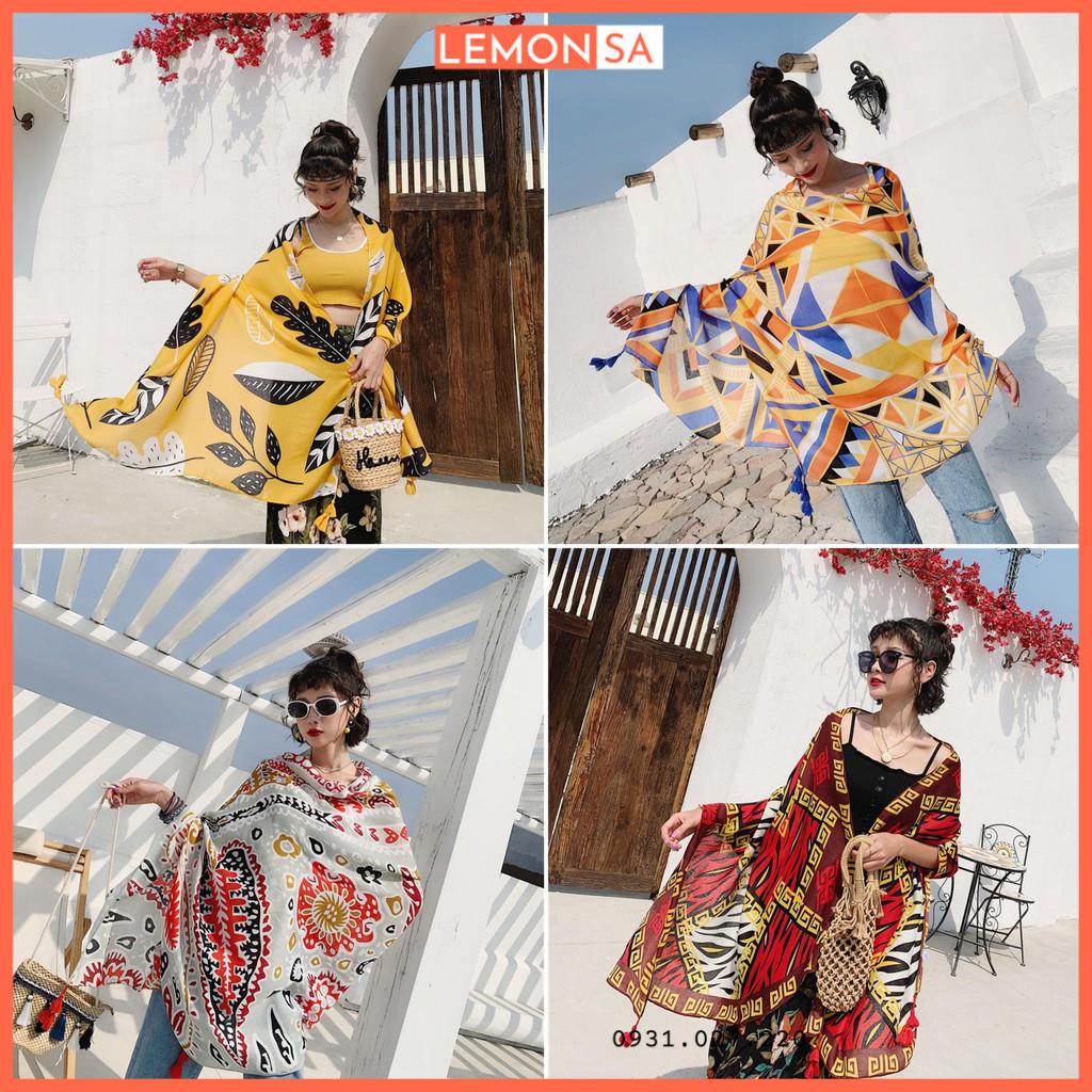Khăn choàng boho đi biển chất cotton linen thổ cẩm xinh xắn - Mã KCTH03
