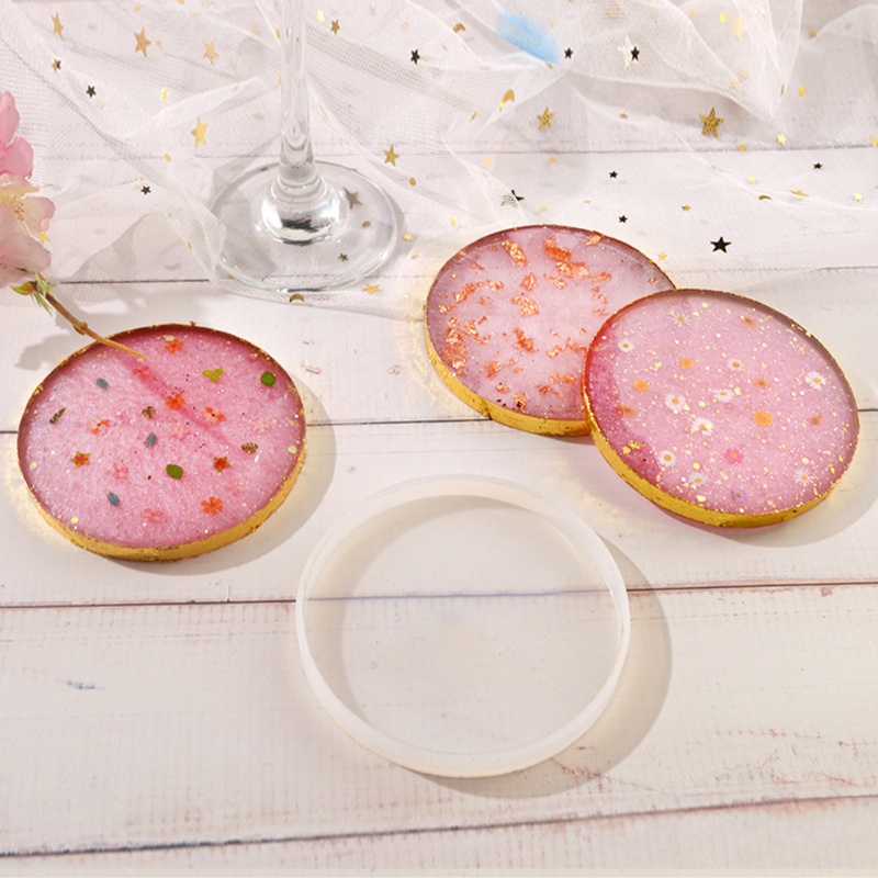 Khuôn Làm Đế Lót Ly Bằng Nhựa Resin Họa Tiết Đá Mã Não Nghệ Thuật DIY