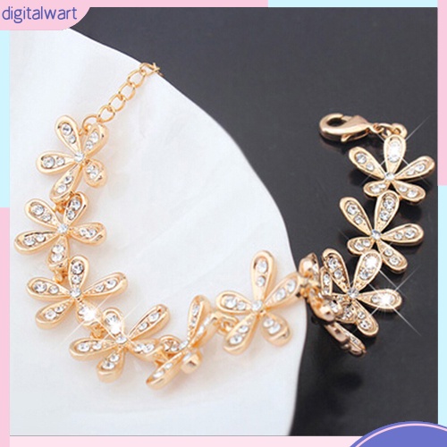 Vòng tay hoa tuyết đính đá pha lê nhân tạo sang trọng cá tính dành cho nữ