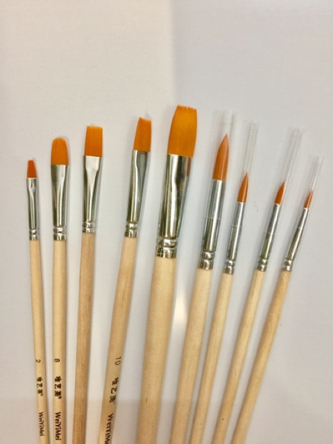 Combo cho người mới học vẽ: 12 màu acrylic 300ml 3d (tuỳ chọn màu) + 1 bộ bút lông đủ size + 1 palet pha màu hoa