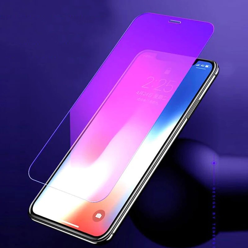 For iPhone X XS XR XSMax Chống màu xanh Kính cường lực Screen Protector Anti-blue Full Cover Tempered Glass