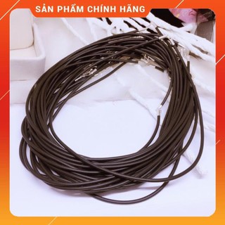FREESHIP * Dây da đeo cổ chốt bạc *