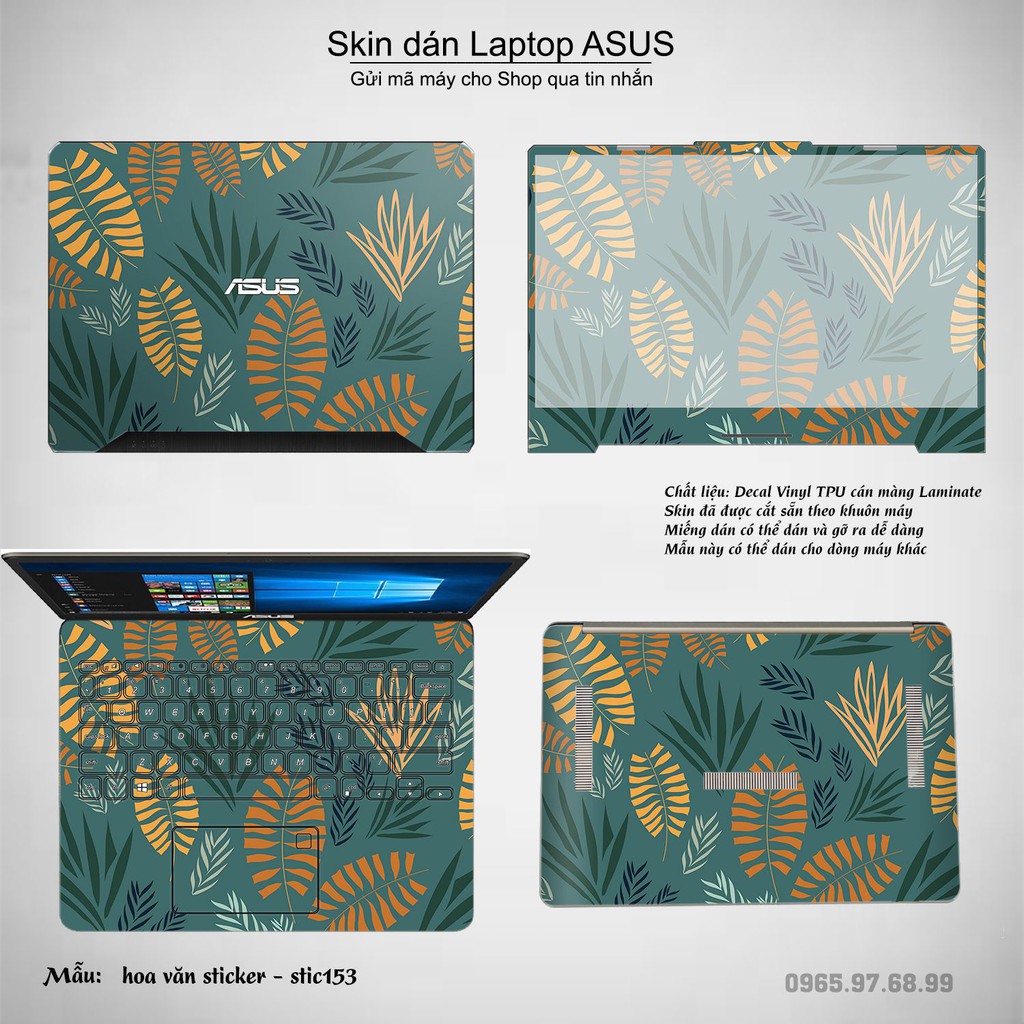 Skin dán Laptop Asus in hình Hoa văn sticker _nhiều mẫu 25 (inbox mã máy cho Shop)