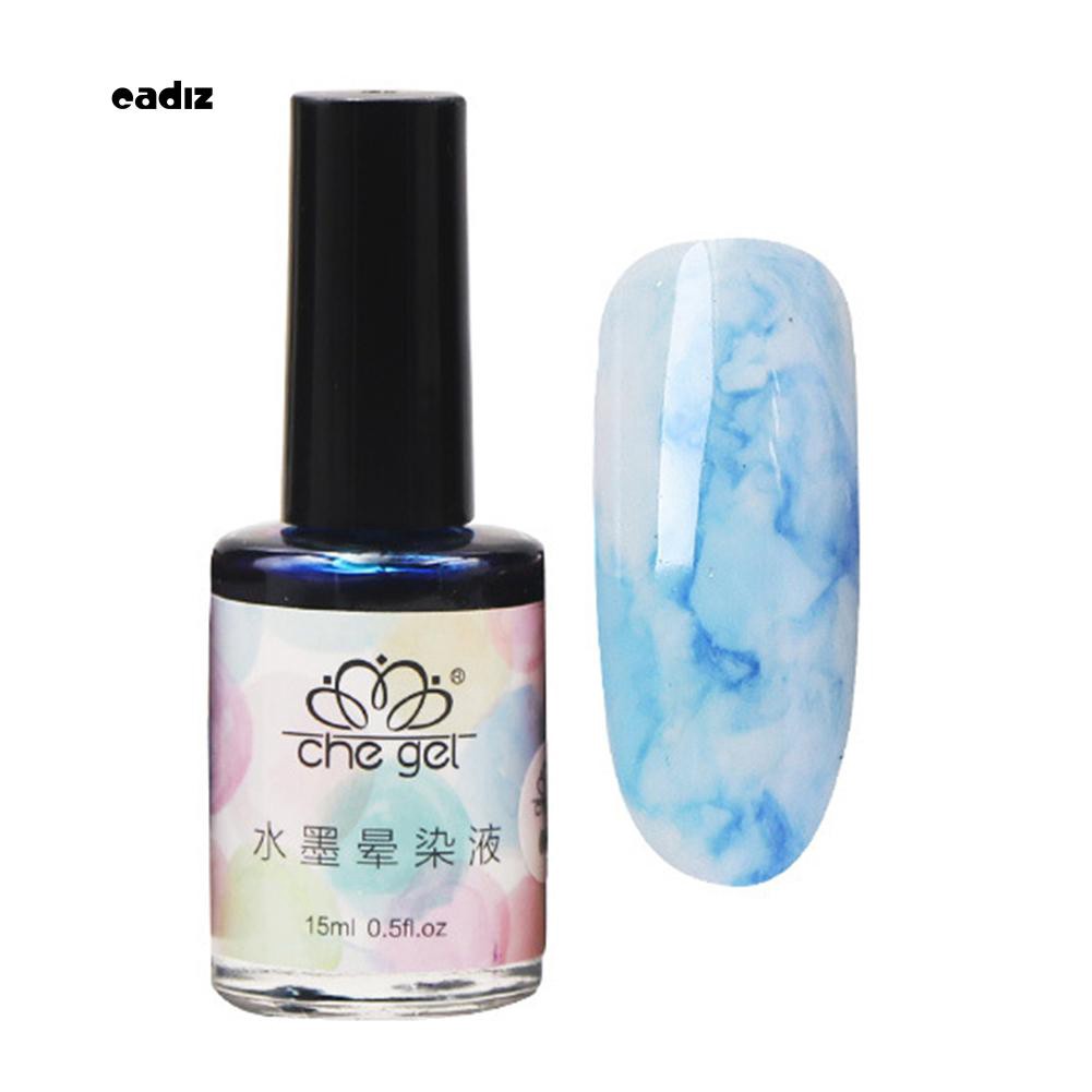 ✮15ml Nail Polish Marble Pattern Gradient Color Manicure Ink Smudge Lacquer Decor