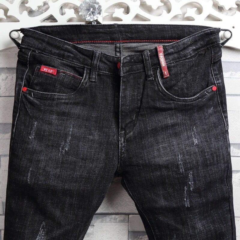 Quần Jeans Skinny Lưng Vừa Phong Cách Hàn Quốc Cho Nam Giới