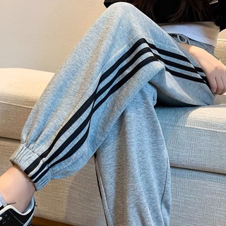 Quần dài thể thao ống túm dáng rộng màu trắng đen xám thời trang mùa hè cho nữ.