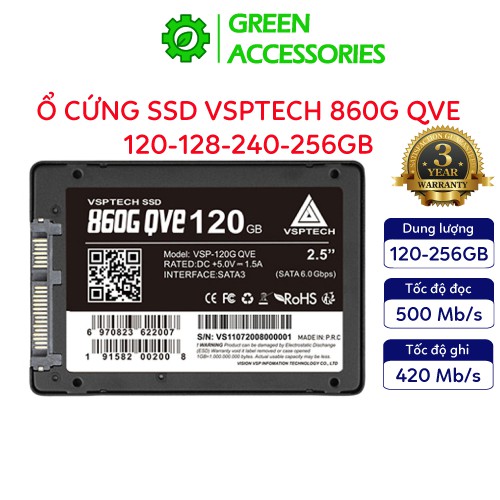 Ổ cứng SSD 512GB 256GB 240GB 128GB 120GB VSPTECH 860G QVE BH 3 Năm VSP Phân Phối Chính Hãng